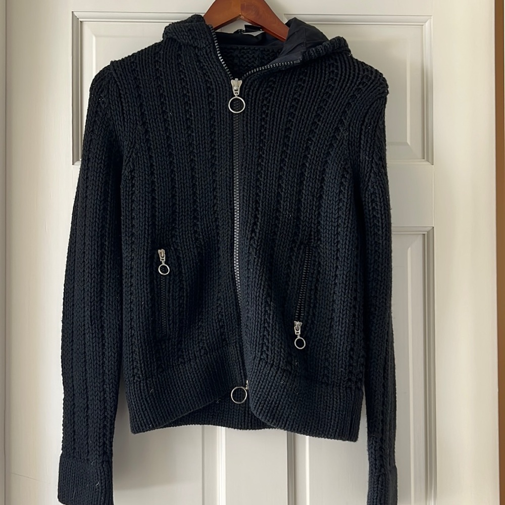 Marc Jacob’s Heavy Knit Zip Up Hoodie Black Small Amazing Piece!